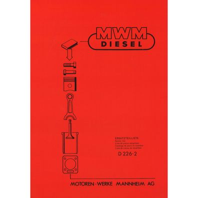 MWM Schlepper Dieselmotor D226 2 Zylinder Traktor Ersatzteilliste