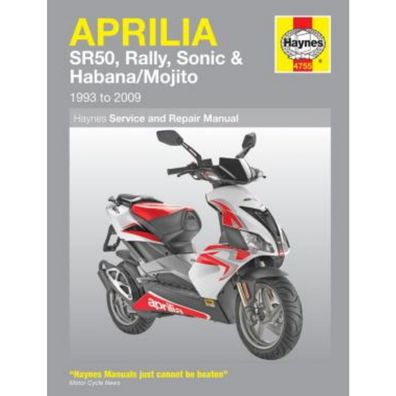 Aprilia SR50, Rally, Sonic, Habana Mojito (1993-2009) Reparaturanleitung Haynes