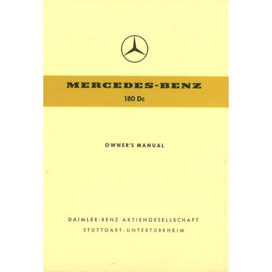 Mercedes-Benz W120 type 180Dc 1961-1962 owners manual