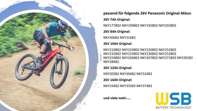 E-Bike Vision Ersatzakku Power Pack 26V 20Ah Derby Cycle Panasonic Flyer Kalkhof Akku