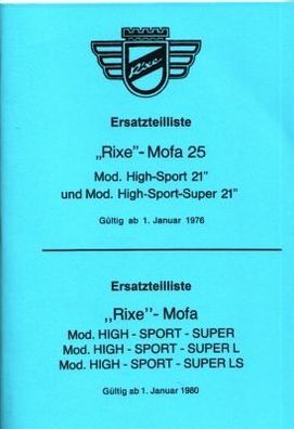 Ersatzteilkatalog für Rixe Modelle High-Sport Mofa 21