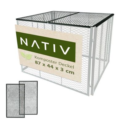 Deckel für Metallkomposter 87x44 cm grün, zweiteilig aus Stahl : M