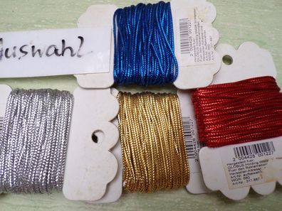 DM-Zeit Globus St Wendel Glanzkordelband 7m gold silber rot blau