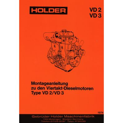 Holder Typ VD2 VD3 Viertakt Dieselmotor Montageanleitung Handbuch