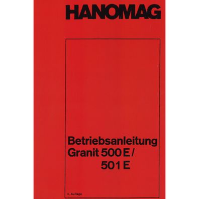Hanomag Granit 500E 501E Dreizylinder Viertakt Dieselmotor Bedienungsanleitung