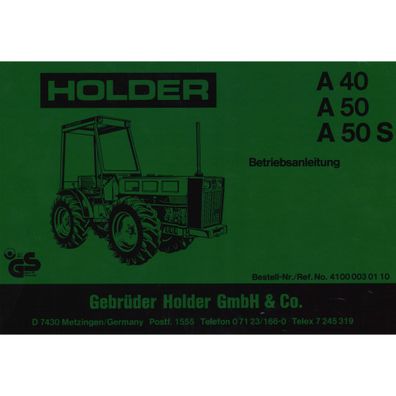 Holder AG40/50/50S Viertakt Dieselmotor 2 und 3-Zylinder Bedienungsanleitung