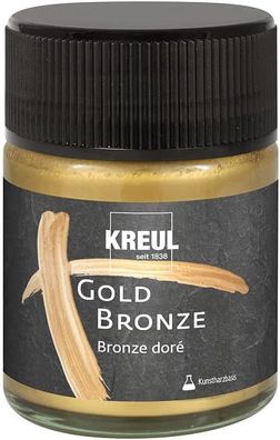 KREUL 99462 - Metallpigmentlack Gold Bronze, 50 ml, für brillante Bronzeeffekte, deck