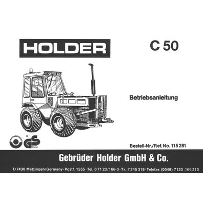 Holder C50 Viertakt Dieselmotor 3-Zylinder Bedienungsanleitung Betriebsanleitung
