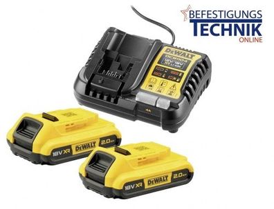 DEWALT Starter-Kit DCB1104D2-QW 2x Akkus 2,0Ah DCB183 und 1x Schnellladegerät DCB115
