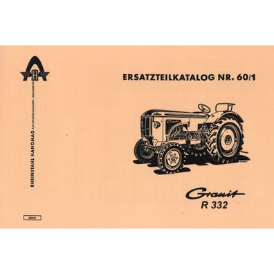 Hanomag Granit R 332 Dieselmotor Typ D 21 Ersatzteilliste Ersatzteilkatalog