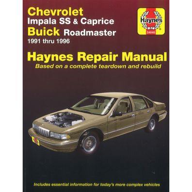 Chverolet Impala SS Caprice Buick Roadmaster 1991-1996 Reparaturanleitung Haynes