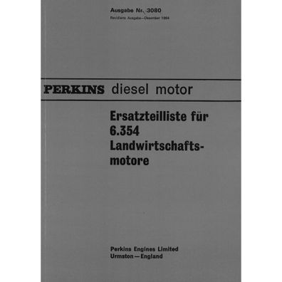 Perkins Diesel 6.354 Landwirtschaftsmotoren Ersatzteilliste Ersatzteilkatalog