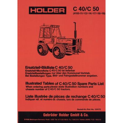 Holder Typ C40 C50 Schlepper 4100 11-19 Ersatzteilliste Ersatzteilkatalog