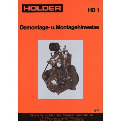 Holder HD1 1 Zylinder Dieselmotor Demontage-/Montagehinweise Montageanleitung