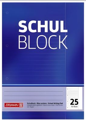 Brunnen Schulblock A4 Lineatur 25 50 Blatt 1052525