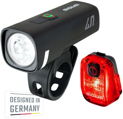 SIGMA SPORT Leuchtenset "Aura 40 / Hiro 10"SB-verpackt, USB