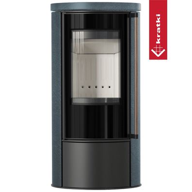 KRATKI ERIK Ø150 Kaminofen 5,5kW Serpentino Keramik, Jatoba, Griff, BlmschV II