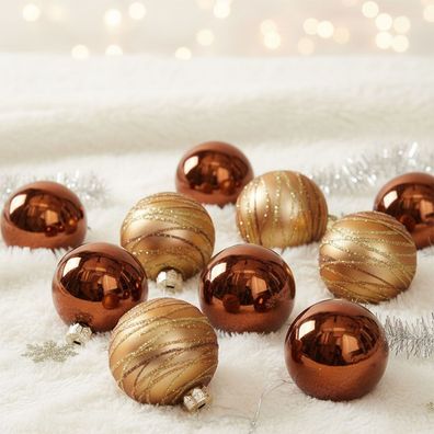 Kugelsortiment 15 Stk 6cm Winter Toffee Inge-Glas