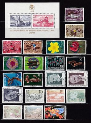 Liechtenstein postfrisch Jahrgang 1972 siehe Bild