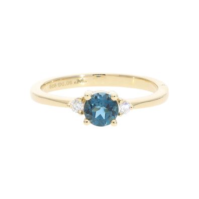 Ring Gold 585 Brillanten London Blue Topas JL10-07-3912 JuwelmaLux