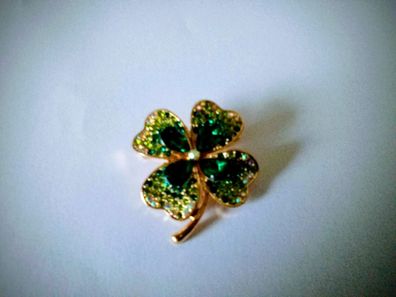 Modeschmuck 1 Brosche in Form eines Kleeblatts