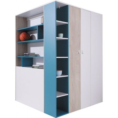 Lopi großer Jugendkleiderschrank Regale Stangen Schubladen
