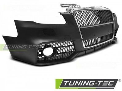 Upgrade Design Frontstoßstange für Audi A4 B7 (8E) 04-08 inkl. Zubehör schwarz/chr