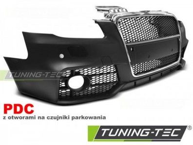 Upgrade Design Frontstoßstange für Audi A4 B7 (8E) 04-08 inkl. Zubehör schwarz/chr