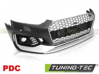 Upgrade Design Frontstoßstange für Audi A5 18+ inkl. Zubehör mit PDC schwarz/silbe