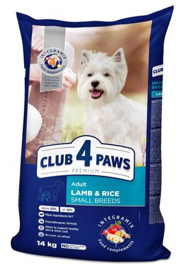 CLUB 4 PAWS Hund Adult Kleine Rassen 14 kg - Lamm & Reis Trockenfutter