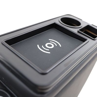 Black Edition Staufach Mittelkonsole Ablage für Ford Transit Custom 12+ mit RGB Farb