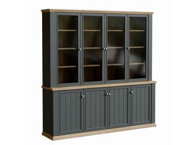 Anrichte Pontypool PNTR741-Q243 Buffet Kommode mit Aufsatz - Mauvella Eiche/Grau