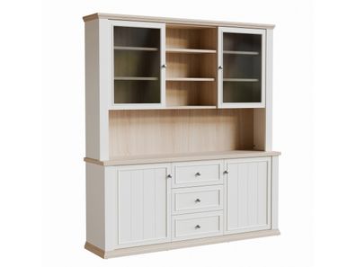 Anrichte Pontypool PNTR731-Q214 Buffet Kommode mit Aufsatz - Weiß/Riva Eiche