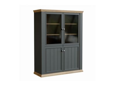 Vitrinenschrank Pontypool PNTV512-Q243 Vitrine - Mauvella Eiche/Wofram Grau