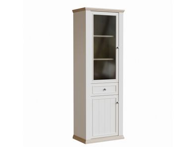 Vitrinenschrank Pontypool PNTV711-Q214 Vitrine - Weiß / Riva Eiche