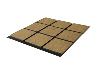 Akustikpaneel mit Holzfurnier Quadrat in Black Walnut - 600x585mm - mit PET-Filz