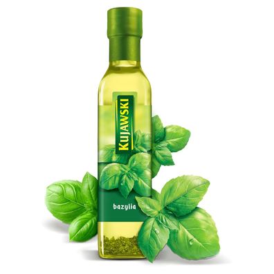 Rapsöl mit Basilikum 250ml - Gewürzöl Würzöl zum Backen Braten - Öl Kujawski