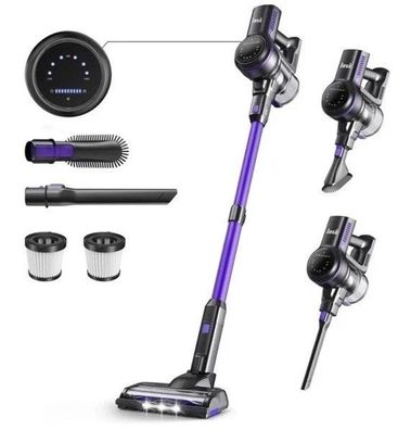 INSE S7P Kabelloser Stabstaubsauger, 26kPa Starke Saugkraft, 45min Laufzeit