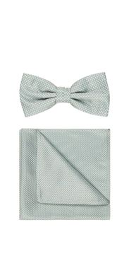 Seidenfalter Set Fliege + Einstecktuch Mint Onesize