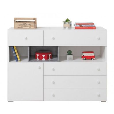 Pluto weiße große Kommode mit Schubladen Jugendzimmer