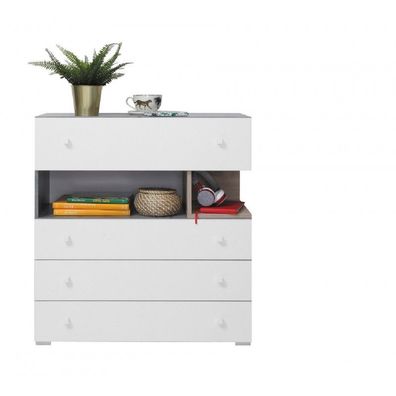 Pluto weiße Kommode mit Schubladen Jugendzimmer