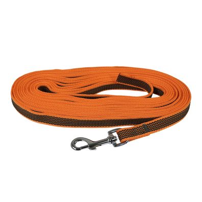 EQuest Gummierte Schleppleine für Hunde - ohne Handschlaufe, 8 m - orange