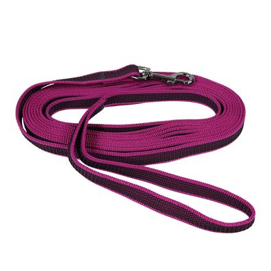 EQuest Gummierte Schleppleine für Hunde - mit Handschlaufe, 5 m - pink