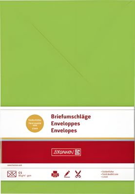 Brunnen Briefumschlag C5 80g hellgrün mit Futter 10 Stück 105125450