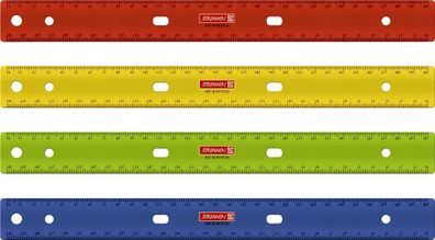 Brunnen Lineal zum Abheften 30cm 4 Farben 104977330