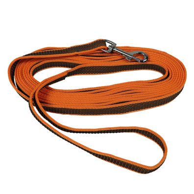 EQuest Gummierte Schleppleine für Hunde - mit Handschlaufe, 5 m - orange