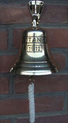 Titanic Wandglocke Messing Tür Glocke Schiffsglocke 30 cm incl. Seil Neu Maritim