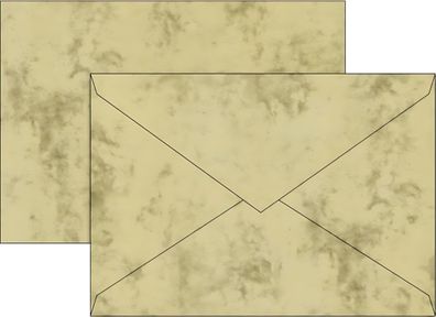 Brunnen Briefumschlag C6 chamois Marmor mit Futter 105141411