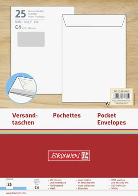 Brunnen Versandtasche C4 weiss mit Fenster 2 105344025