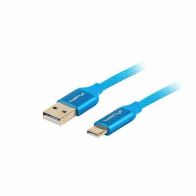 USB A zu USB-C-Kabel Lanberg CA-USBO-22CU-0010-BL Blau 1 m Quick Charge 3.0 (1 Stück)